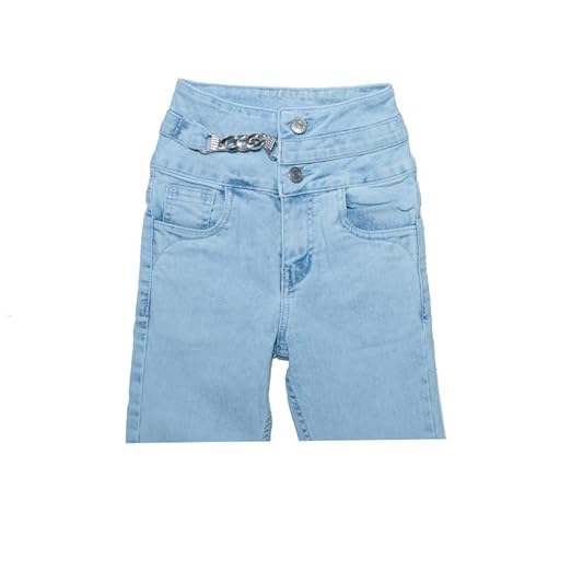 Ywee Girls' Stylish Stretch Denim Jeans | Soft Cotton Lycra with Adjustable Waistband | Trendy Slim Fit Mid-Waist Jeans for Everyday Fashion 483