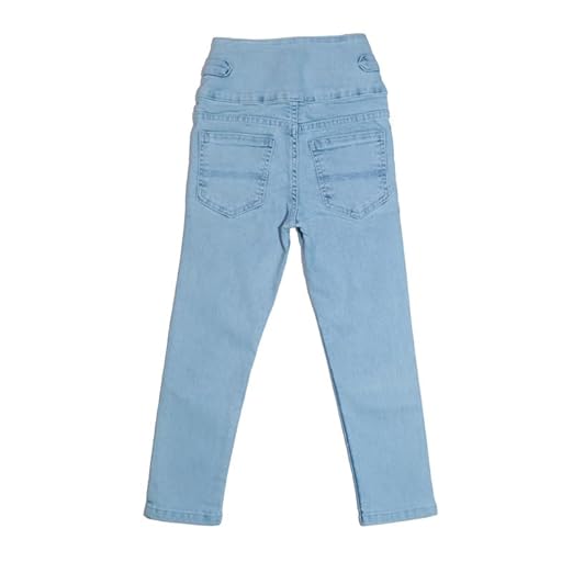 Ywee Girls' Stylish Stretch Denim Jeans | Soft Cotton Lycra with Adjustable Waistband | Trendy Slim Fit Mid-Waist Jeans for Everyday Fashion 483
