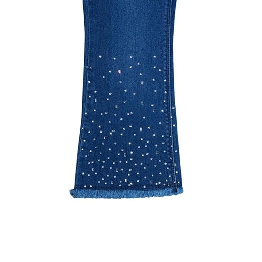 Ywee Girls' Stylish Stretch Denim Jeans | Soft Cotton Lycra with Adjustable Waistband | Trendy Slim Fit Mid-Waist Jeans for Everyday Fashion 01