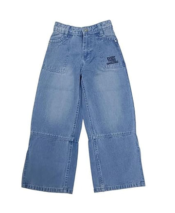 Ywee Girls' Stylish Stretch Denim Jeans | Soft Cotton Lycra with Adjustable Waistband | Trendy Slim Fit Mid-Waist Jeans for Everyday Fashion 279