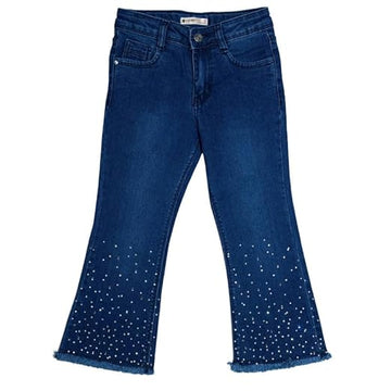 Ywee Girls' Stylish Stretch Denim Jeans | Soft Cotton Lycra with Adjustable Waistband | Trendy Slim Fit Mid-Waist Jeans for Everyday Fashion 01