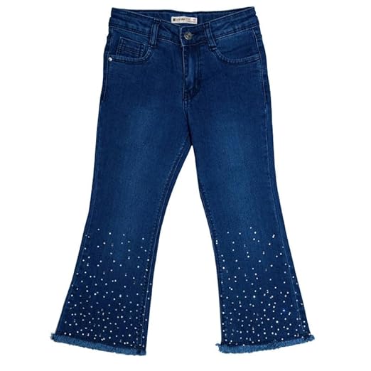 Ywee Girls' Stylish Stretch Denim Jeans | Soft Cotton Lycra with Adjustable Waistband | Trendy Slim Fit Mid-Waist Jeans for Everyday Fashion 01