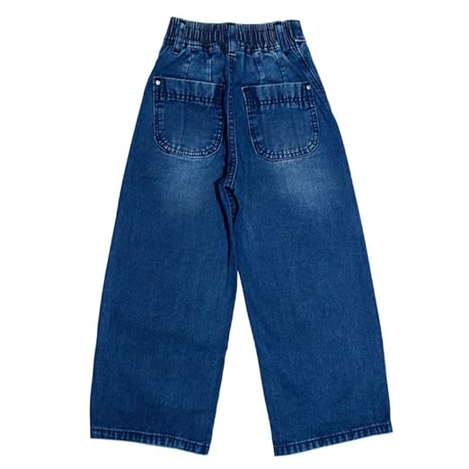 Ywee Girls' Stylish Stretch Denim Jeans | Soft Cotton Lycra with Adjustable Waistband | Trendy Slim Fit Mid-Waist Jeans for Everyday Fashion 126