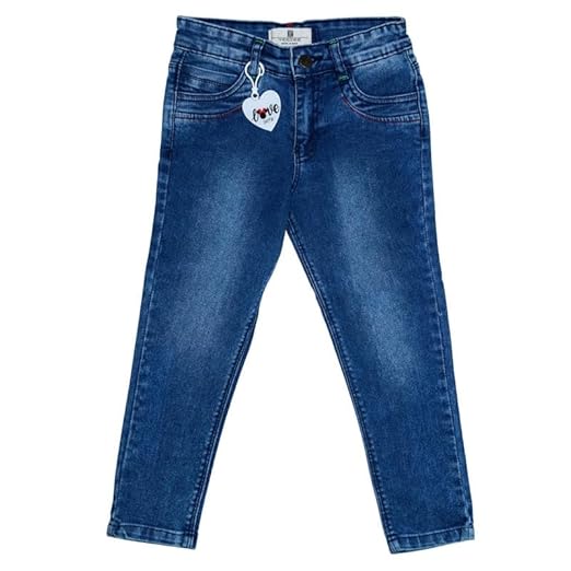 Ywee Girls' Stylish Stretch Denim Jeans | Soft Cotton Lycra with Adjustable Waistband | Trendy Slim Fit Mid-Waist Jeans for Everyday Fashion 26