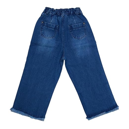 Ywee Girls' Stylish Stretch Denim Jeans | Soft Cotton Lycra with Adjustable Waistband | Trendy Slim Fit Mid-Waist Jeans for Everyday Fashion