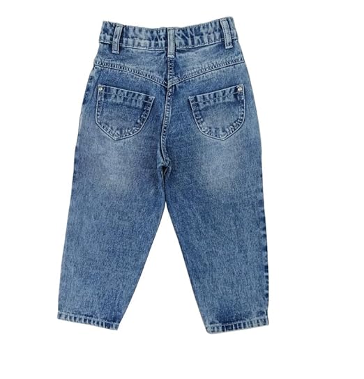 Ywee Girls' Stylish Stretch Denim Jeans | Soft Cotton Lycra with Adjustable Waistband | Trendy Slim Fit Mid-Waist Jeans for Everyday Fashion 164