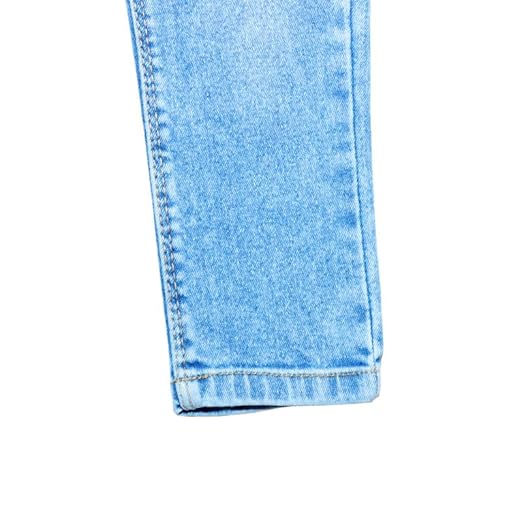 Ywee Girls' Stylish Stretch Denim Jeans | Soft Cotton Lycra with Adjustable Waistband | Trendy Slim Fit Mid-Waist Jeans for Everyday Fashion