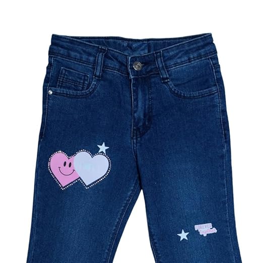 Ywee Girls' Stylish Stretch Denim Jeans | Soft Cotton Lycra with Adjustable Waistband | Trendy Slim Fit Mid-Waist Jeans for Everyday Fashion 26
