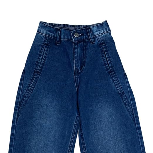Ywee Girls' Stylish Stretch Denim Jeans | Soft Cotton Lycra with Adjustable Waistband | Trendy Slim Fit Mid-Waist Jeans for Everyday Fashion 126