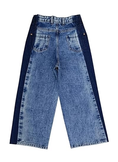 Ywee Girls' Stylish Stretch Denim Jeans | Soft Cotton Lycra with Adjustable Waistband | Trendy Slim Fit Mid-Waist Jeans for Everyday Fashion 369
