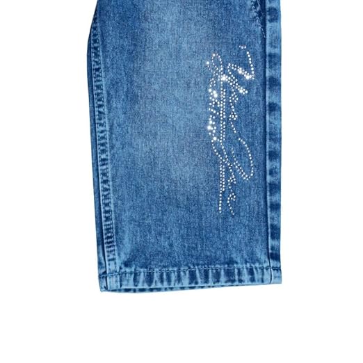 Ywee Girls' Stylish Stretch Denim Jeans | Soft Cotton Lycra with Adjustable Waistband | Trendy Slim Fit Mid-Waist Jeans for Everyday Fashion 126