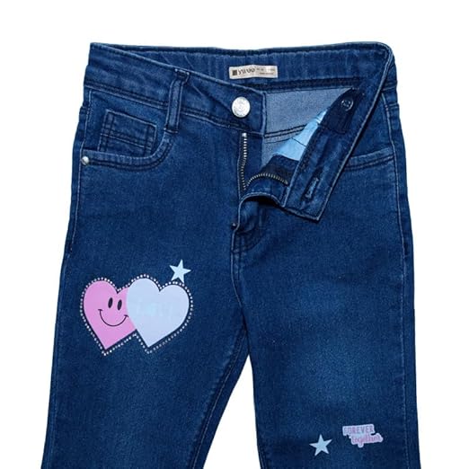 Ywee Girls' Stylish Stretch Denim Jeans | Soft Cotton Lycra with Adjustable Waistband | Trendy Slim Fit Mid-Waist Jeans for Everyday Fashion 26