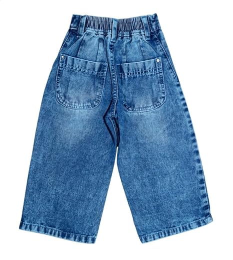 Ywee Girls' Stylish Stretch Denim Jeans | Soft Cotton Lycra with Adjustable Waistband | Trendy Slim Fit Mid-Waist Jeans for Everyday Fashion 126