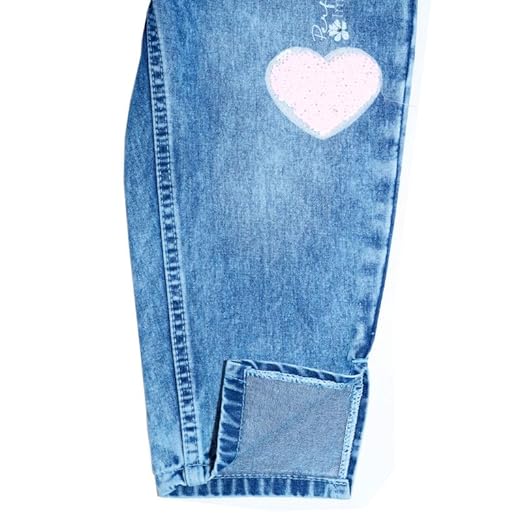 Ywee Girls' Stylish Stretch Denim Jeans | Soft Cotton Lycra with Adjustable Waistband | Trendy Slim Fit Mid-Waist Jeans for Everyday Fashion 317