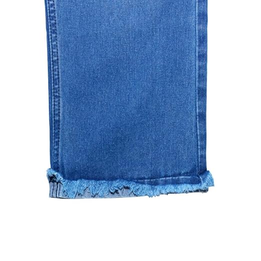 Ywee Girls' Stylish Stretch Denim Jeans | Soft Cotton Lycra with Adjustable Waistband | Trendy Slim Fit Mid-Waist Jeans for Everyday Fashion