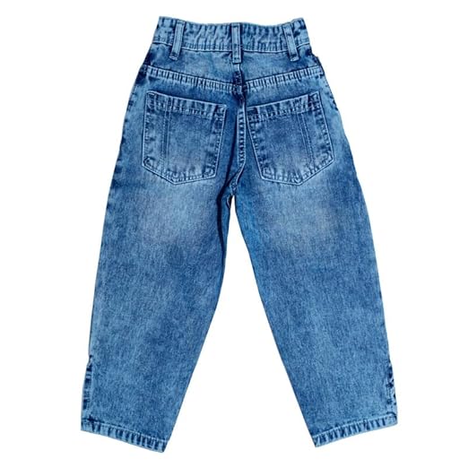 Ywee Girls' Stylish Stretch Denim Jeans | Soft Cotton Lycra with Adjustable Waistband | Trendy Slim Fit Mid-Waist Jeans for Everyday Fashion 317