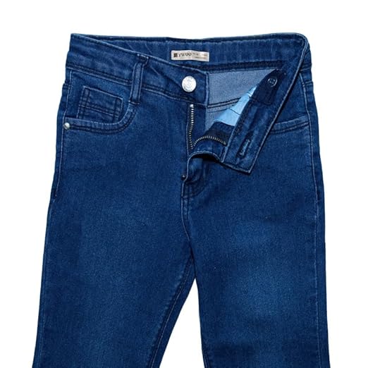 Ywee Girls' Stylish Stretch Denim Jeans | Soft Cotton Lycra with Adjustable Waistband | Trendy Slim Fit Mid-Waist Jeans for Everyday Fashion 01