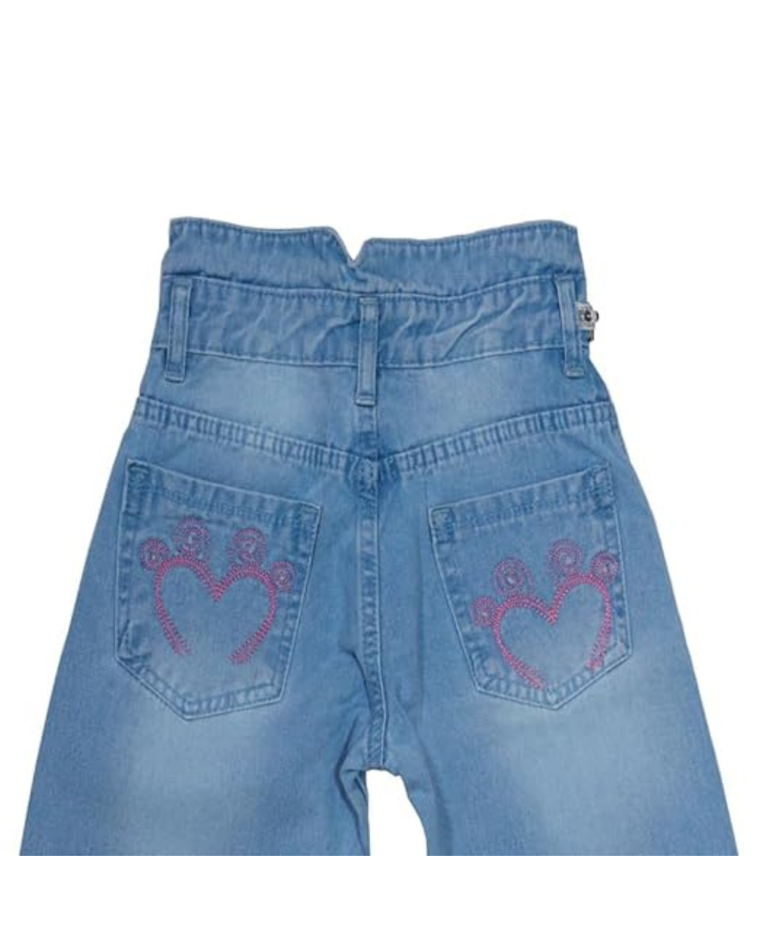 Ywee Girls' Stylish Stretch Denim Jeans | Soft Cotton Lycra with Adjustable Waistband | Trendy Slim Fit Mid-Waist Jeans for Everyday Fashion 202