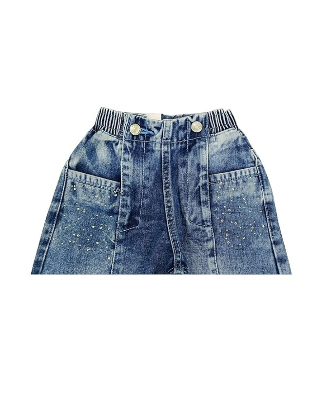 Ywee Girls' Stylish Stretch Denim Jeans | Soft Cotton Lycra with Adjustable Waistband | Trendy Slim Fit Mid-Waist Jeans for Everyday Fashion 266