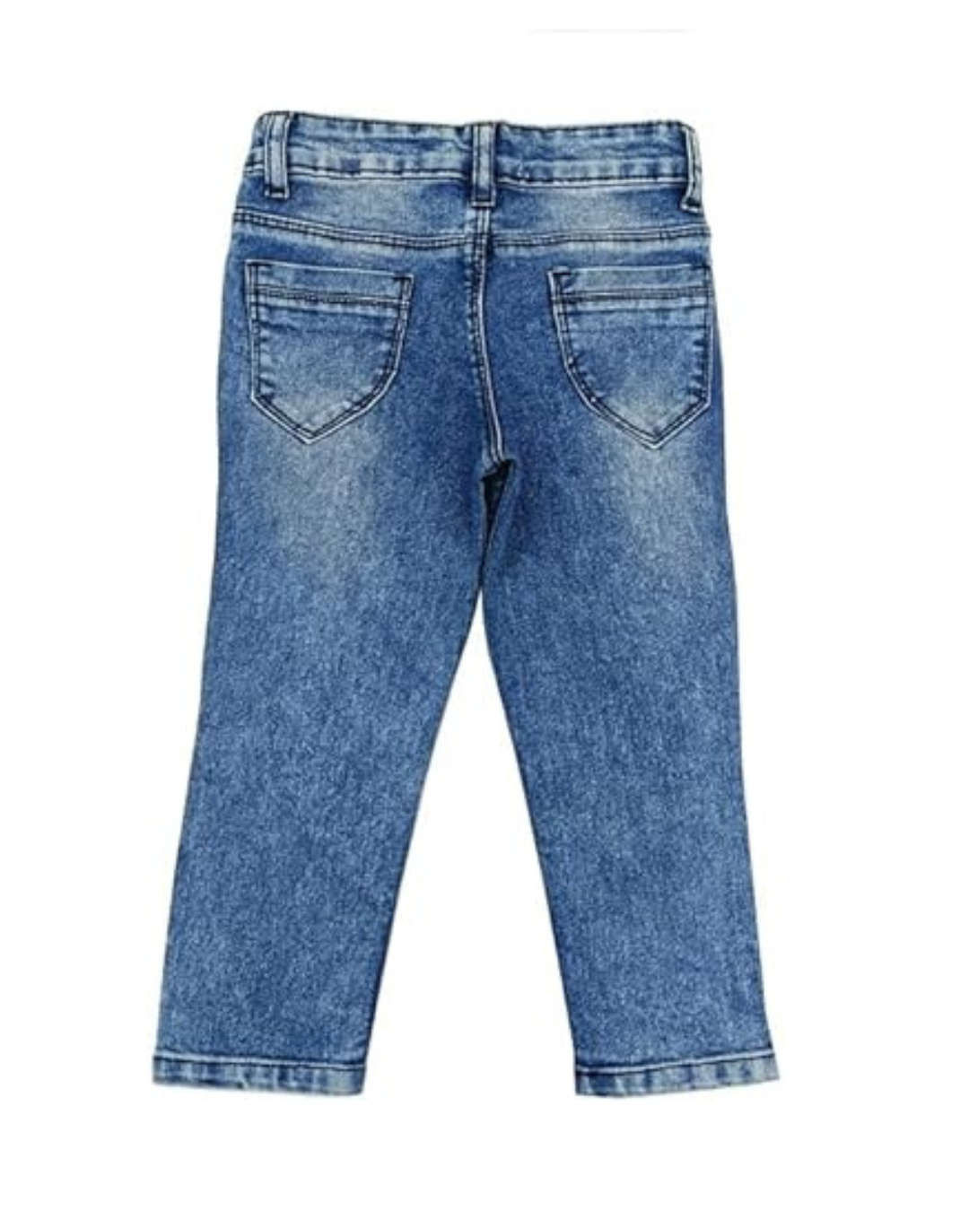 Ywee Girls' Stylish Stretch Denim Jeans | Soft Cotton Lycra with Adjustable Waistband | Trendy Slim Fit Mid-Waist Jeans for Everyday Fashion
