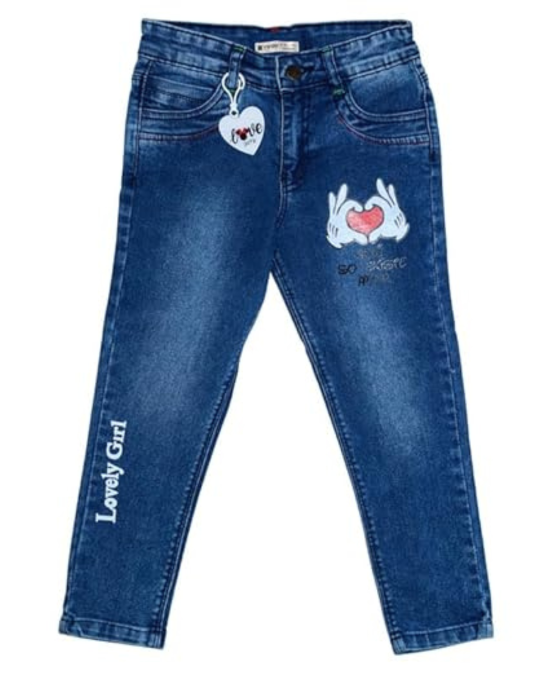 Ywee Girls' Stylish Stretch Denim Jeans | Soft Cotton Lycra with Adjustable Waistband | Trendy Slim Fit Mid-Waist Jeans for Everyday Fashion