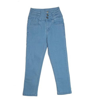 Ywee Girls' Stylish Stretch Denim Jeans | Soft Cotton Lycra with Adjustable Waistband | Trendy Slim Fit Mid-Waist Jeans for Everyday Fashion 342