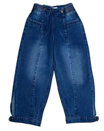 Ywee Girls' Stylish Stretch Denim Jeans | Soft Cotton Lycra with Adjustable Waistband | Trendy Slim Fit Mid-Waist Jeans for Everyday Fashion 253