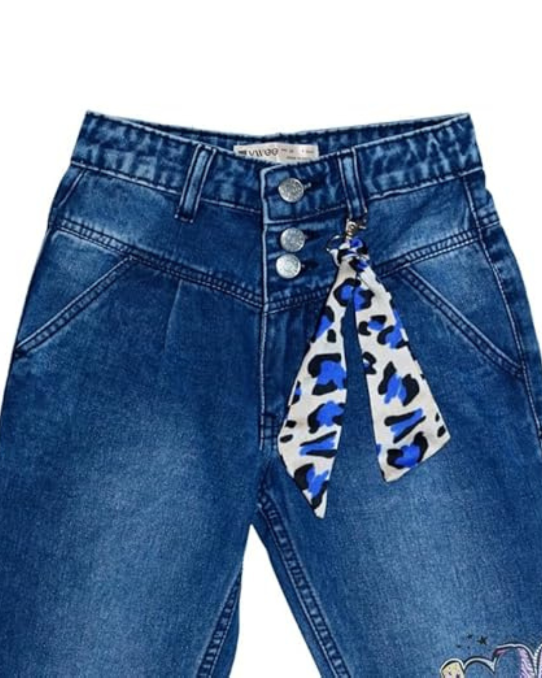 Ywee Girls' Stylish Stretch Denim Jeans | Soft Cotton Lycra with Adjustable Waistband | Trendy Slim Fit Mid-Waist Jeans for Everyday Fashion 189