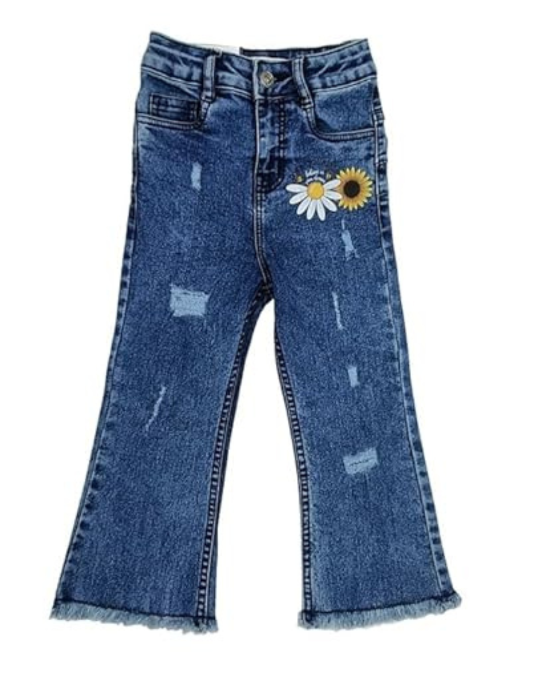 Ywee Girls' Stylish Stretch Denim Jeans | Soft Cotton Lycra with Adjustable Waistband | Trendy Slim Fit Mid-Waist Jeans for Everyday Fashion 116