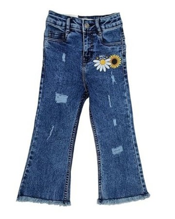 Ywee Girls' Stylish Stretch Denim Jeans | Soft Cotton Lycra with Adjustable Waistband | Trendy Slim Fit Mid-Waist Jeans for Everyday Fashion 116