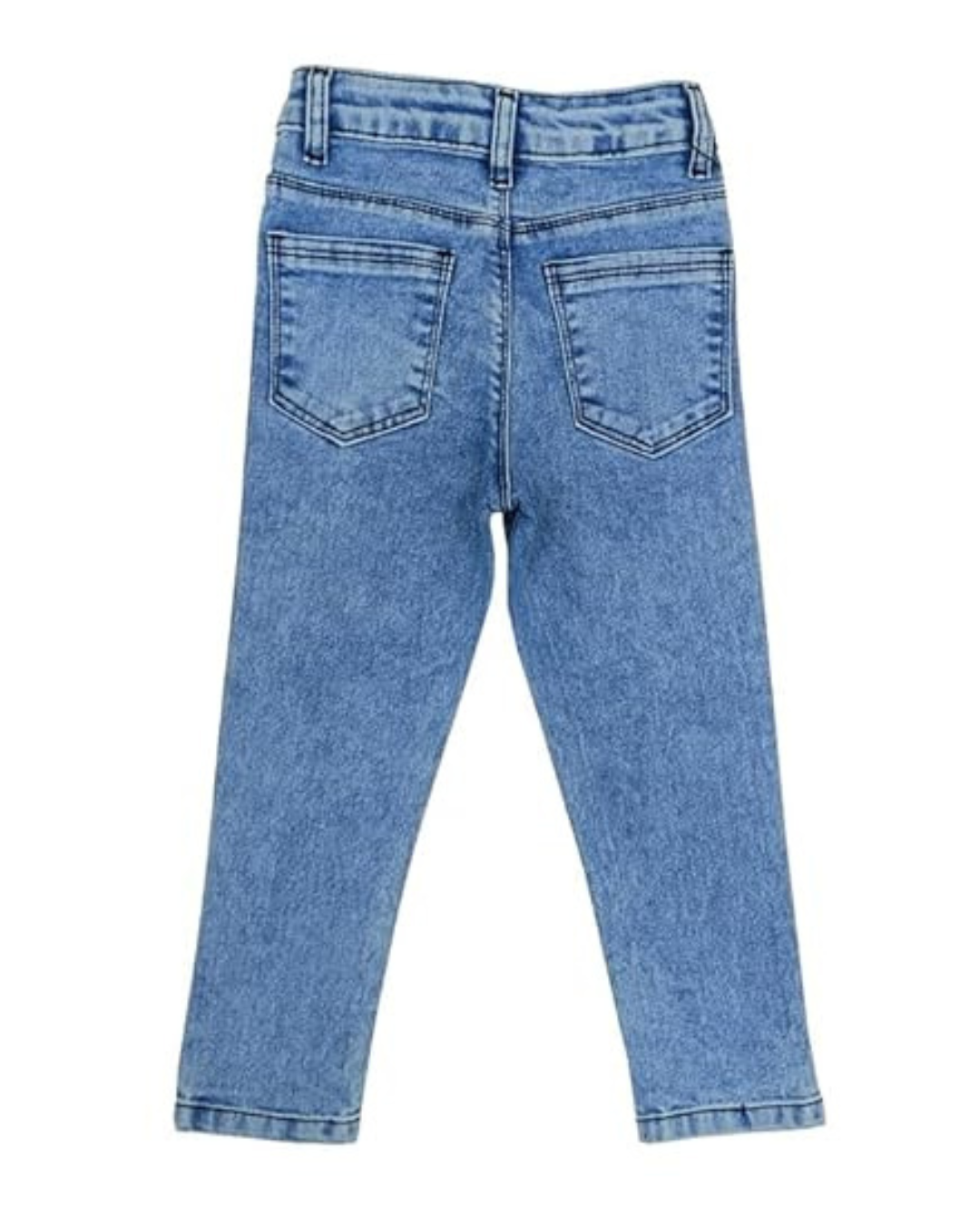 Ywee Girls' Stylish Stretch Denim Jeans | Soft Cotton Lycra with Adjustable Waistband | Trendy Slim Fit Mid-Waist Jeans for Everyday Fashion 356