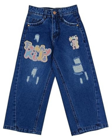 Ywee Girls' Stylish Stretch Denim Jeans | Soft Cotton Lycra with Adjustable Waistband | Trendy Slim Fit Mid-Waist Jeans for Everyday Fashion 343