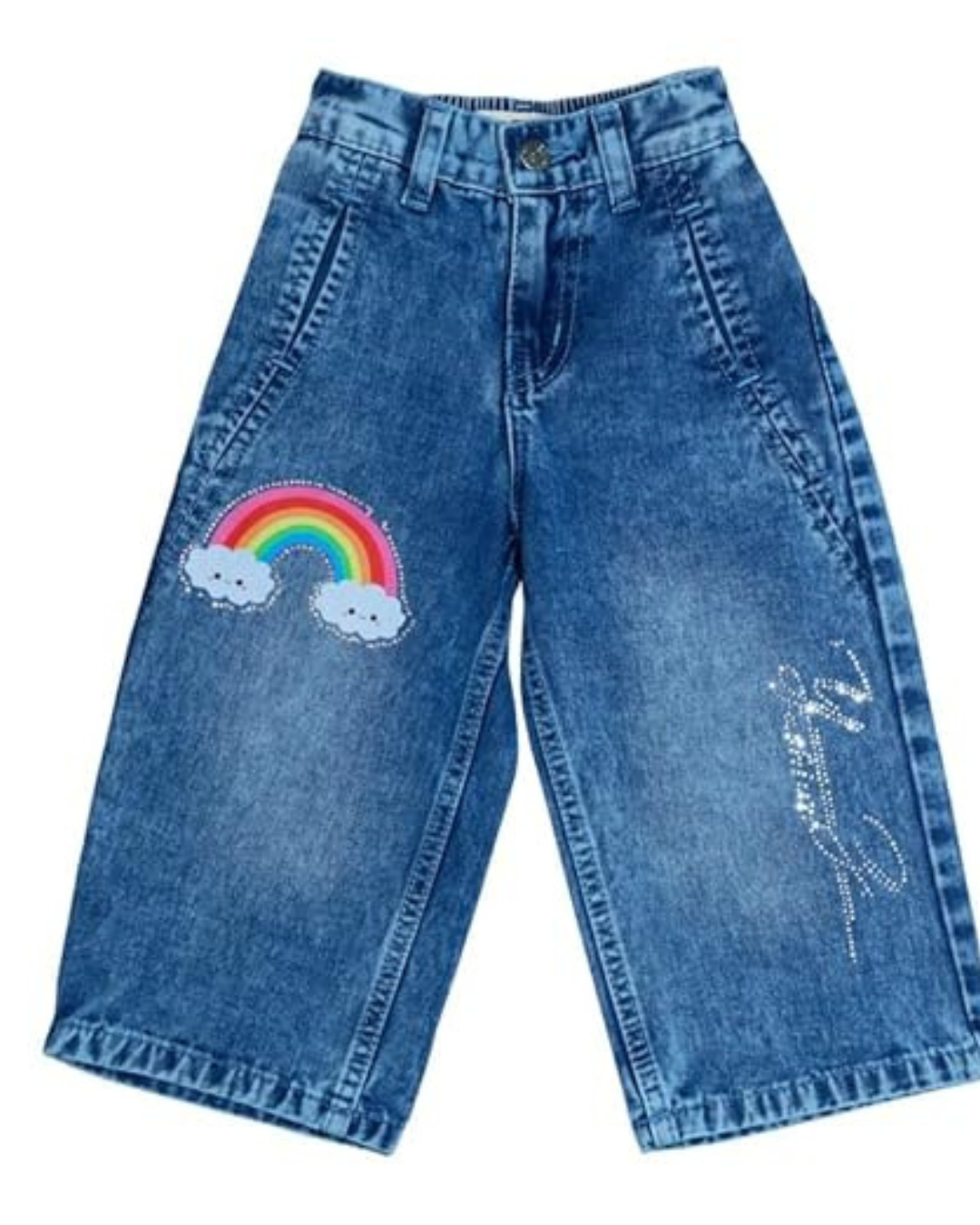 Ywee Girls' Stylish Stretch Denim Jeans | Soft Cotton Lycra with Adjustable Waistband | Trendy Slim Fit Mid-Waist Jeans for Everyday Fashion 151