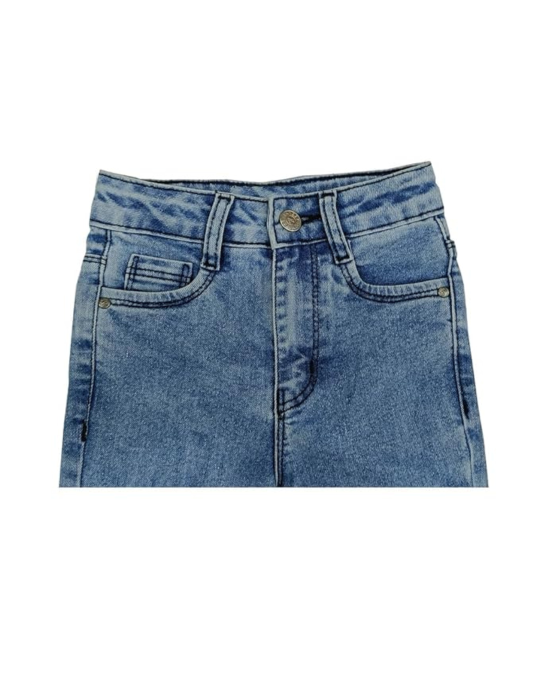 Ywee Girls' Stylish Stretch Denim Jeans | Soft Cotton Lycra with Adjustable Waistband | Trendy Slim Fit Mid-Waist Jeans for Everyday Fashion 356