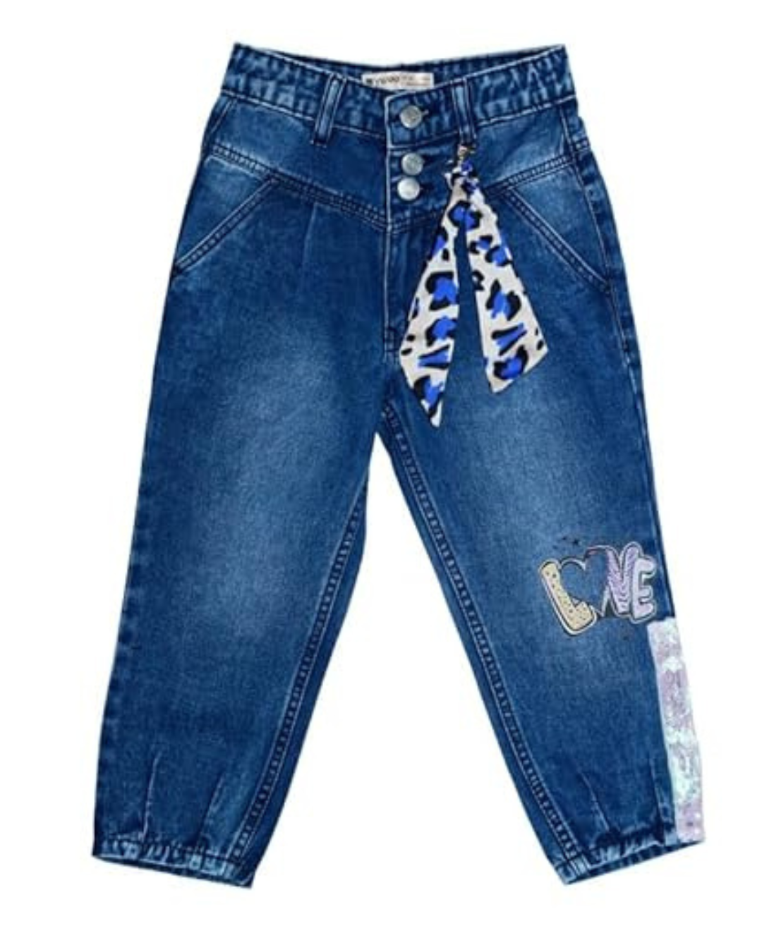 Ywee Girls' Stylish Stretch Denim Jeans | Soft Cotton Lycra with Adjustable Waistband | Trendy Slim Fit Mid-Waist Jeans for Everyday Fashion 189