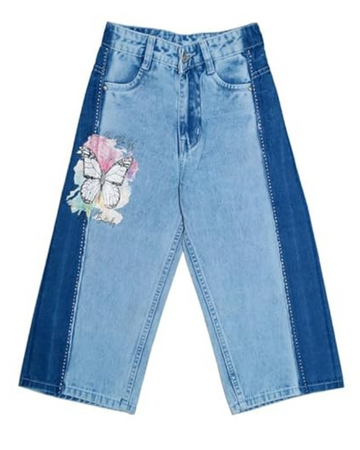 Ywee Girls' Stylish Stretch Denim Jeans | Soft Cotton Lycra with Adjustable Waistband | Trendy Slim Fit Mid-Waist Jeans for Everyday Fashion 394