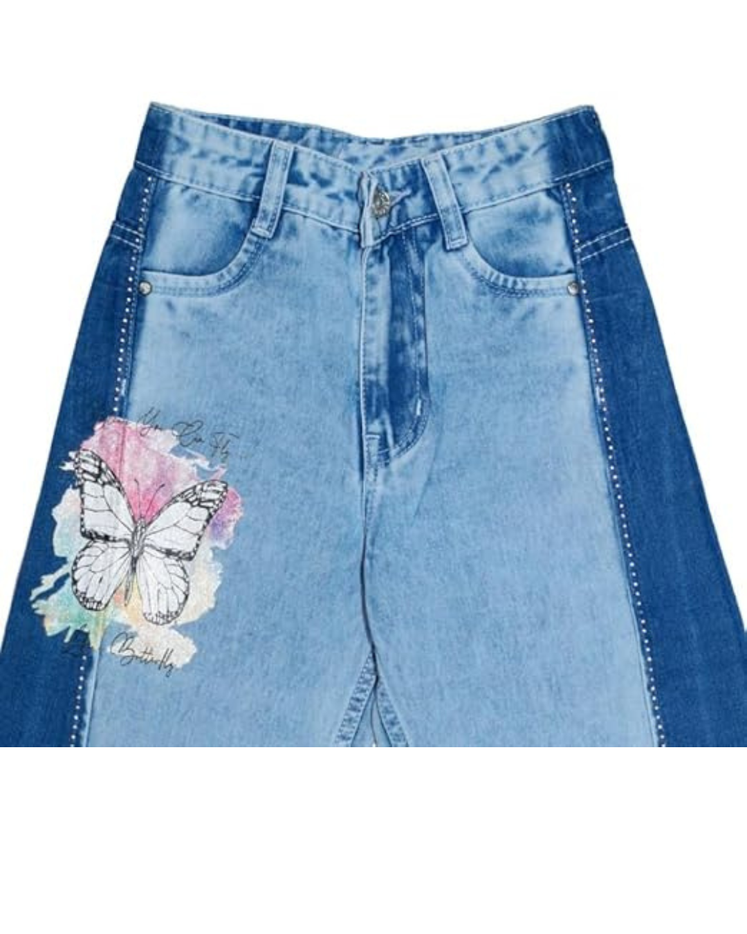 Ywee Girls' Stylish Stretch Denim Jeans | Soft Cotton Lycra with Adjustable Waistband | Trendy Slim Fit Mid-Waist Jeans for Everyday Fashion 394